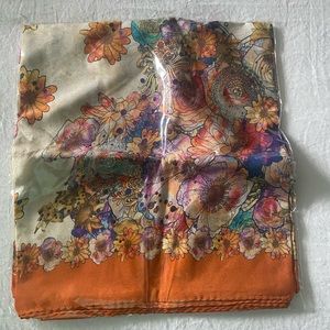 Printed boho satin scarf